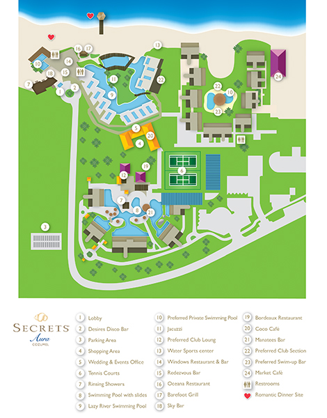 secrets resorts in mexico map