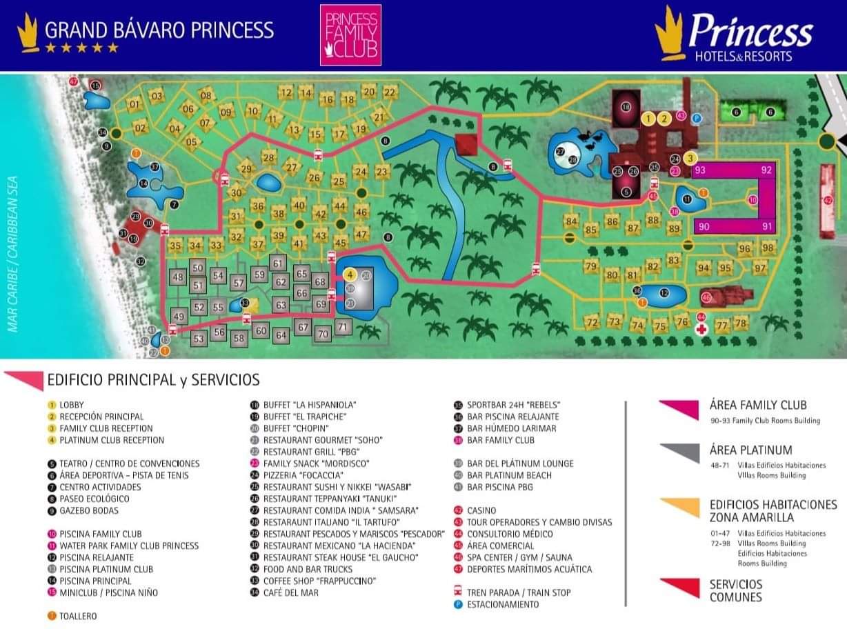 Grand Bavaro Princess Punta Cana All Inclusive Resort Photos Resort Map 2 
