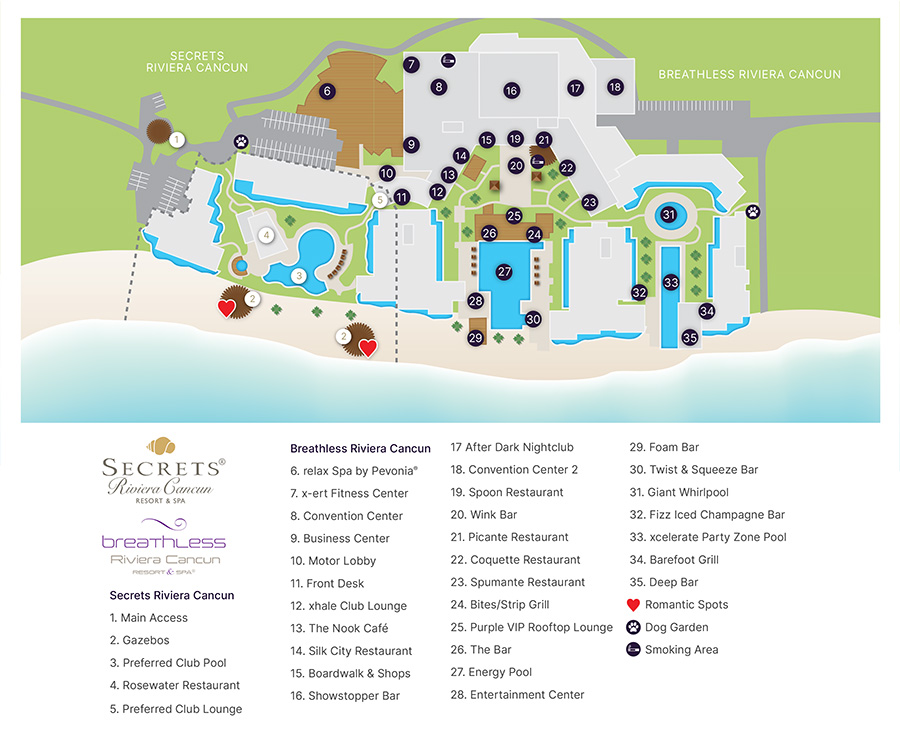 Secrets riviera cancun resort map - joingnom